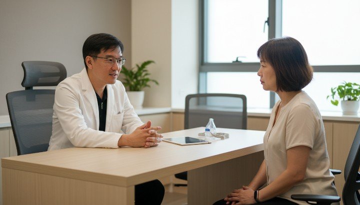 吳紹琥醫師解析睡眠治療對健康的正面影響。 診間內專業醫師建議睡眠治療的核心方案。 改善睡眠環境與專業睡眠治療的臨床結合。