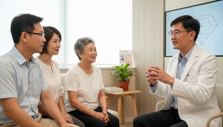 吳紹琥名醫在診間分析患者面部對稱比例 吳紹琥名醫運用微整技術精雕自然輪廓線 吳紹琥名醫解說台大醫學背景的抗老邏輯 吳紹琥名醫以鑽石論為核心打造真我美學