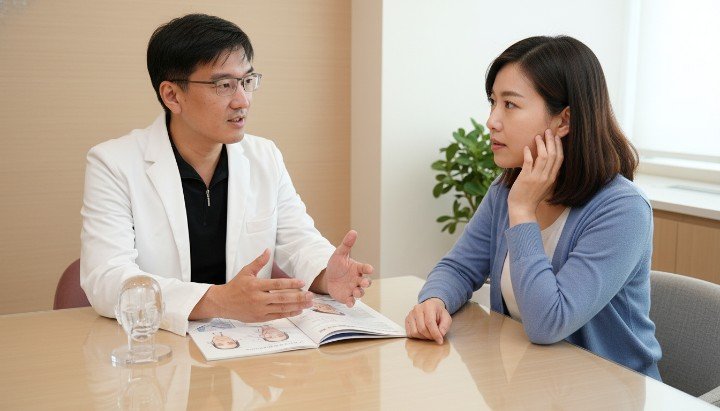 醫師說明產後女性的埋線拉提效果 對比產後保養與專業埋線拉提效果 提升臉部輪廓線的埋線拉提效果圖 深入筋膜層後的明顯埋線拉提效果