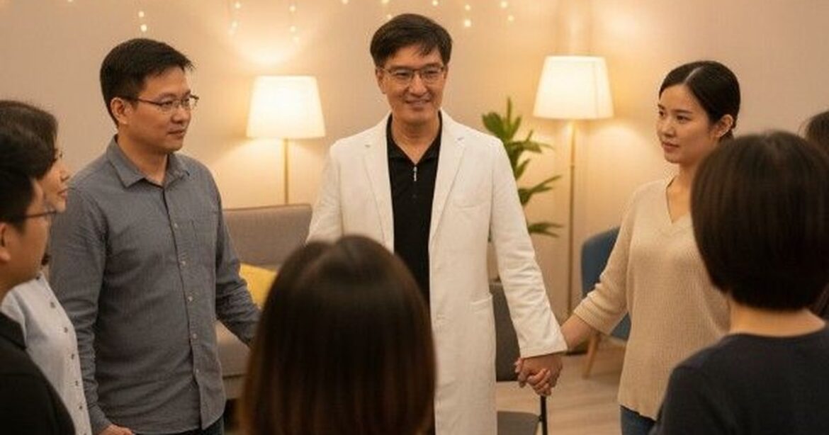 患者在台灣醫美診所接受療程，環境明亮舒適，專業醫師正在操作