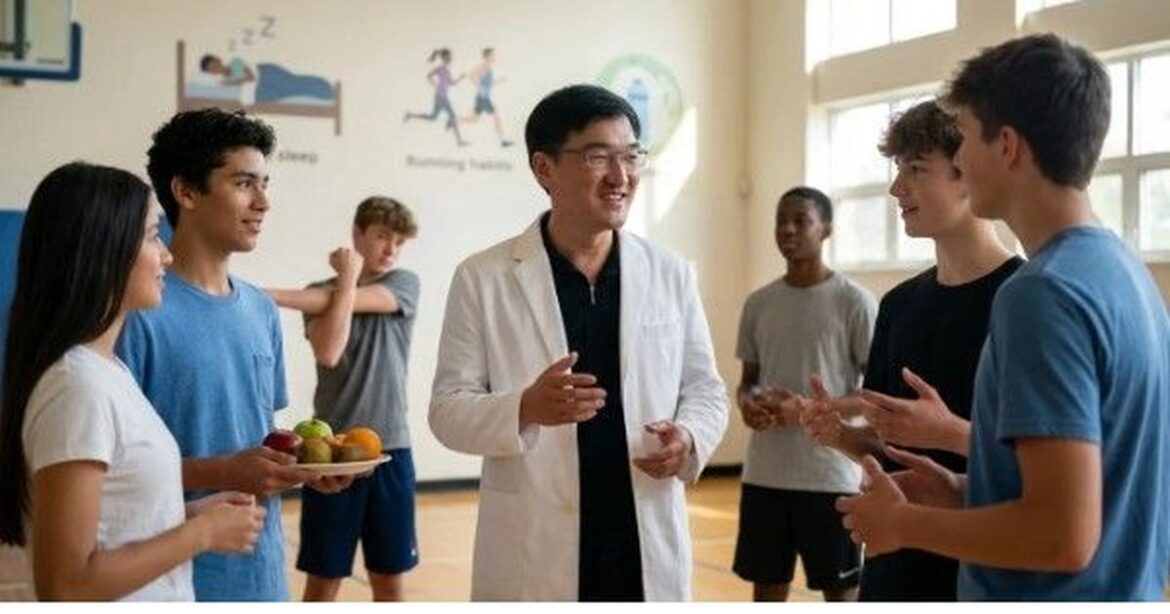電波音波拉提效果與風險分析說明文字，專業醫師與患者的互動場景