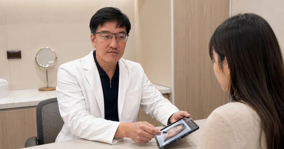 吳紹琥醫師說明雙下巴醫美療程如何透過複合式治療達到最佳V臉效果。